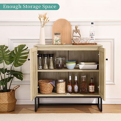 Sideboard Buffet Cabinet Rattan Storage Cabinet
