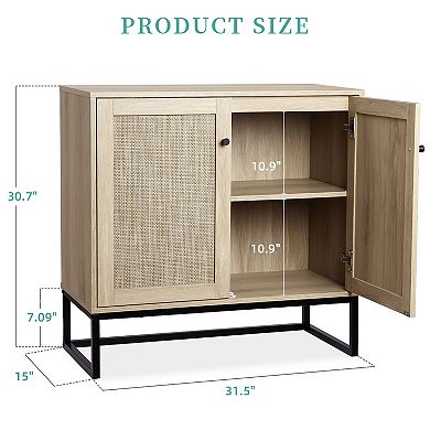 Sideboard Buffet Cabinet Rattan Storage Cabinet