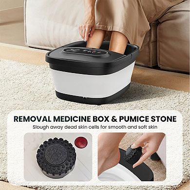 Snailax Foot Soaker with Heat Foot Bath Foot Spa with 8 Shiatsu Massage Rollers