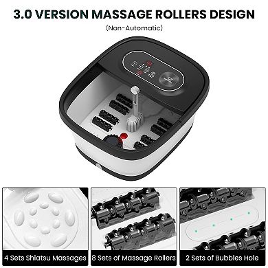 Snailax Foot Soaker with Heat Foot Bath Foot Spa with 8 Shiatsu Massage Rollers