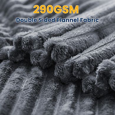 SERWALL Textured Stripe Cozy Throw Blanket, Ultra-Soft, All-Season Comfort for Every Adventure
