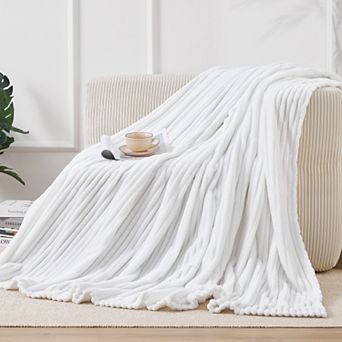 CLICKBINTextured Stripe Cozy Throw Blanket, Ultra-Soft, All-Season Comfort for Every Adventure