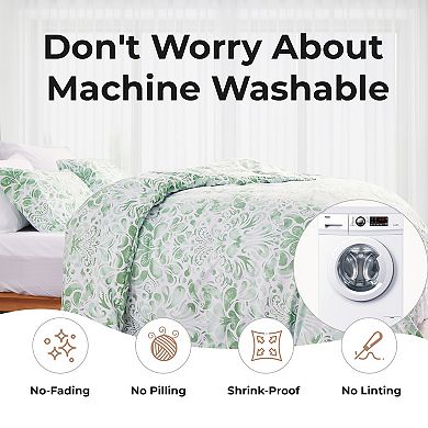 SERWALL 3-Piece Luxury Cool Duvet Cover & Sham Set