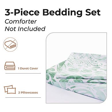 SERWALL 3-Piece Luxury Cool Duvet Cover & Sham Set