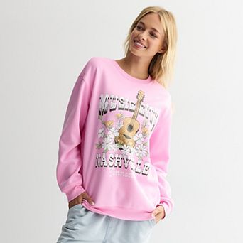 Juniors' Graphic Music City Nashville Fleece Pullover