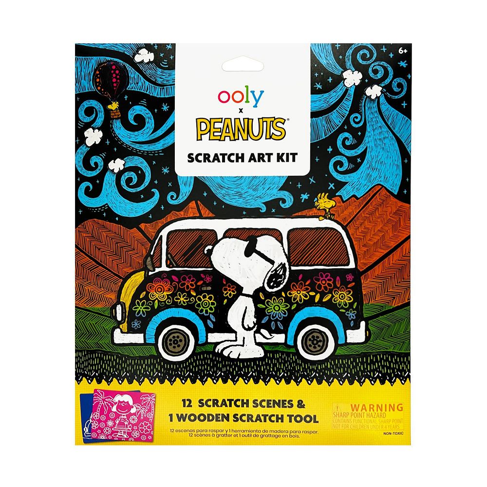 Ooly Peanuts 12-pc. Scratch Art Kit & Wooden Scratch Tool