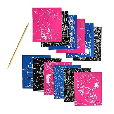 Ooly Peanuts 12-pc. Scratch Art Kit & Wooden Scratch Tool