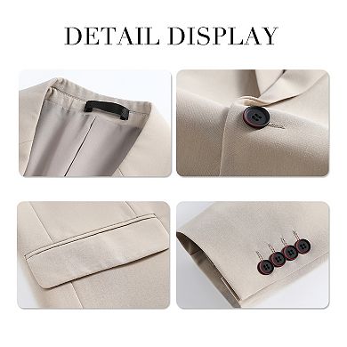 Mens Elegant Solid 3 pc Suit Set Two Button Slim Fit Jacket Vest Pants