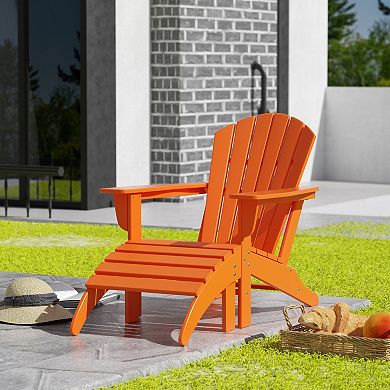 Westintrends Outdoor Adirondack Chair With Ottoman