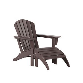 Westintrends Outdoor Adirondack Chair With Ottoman