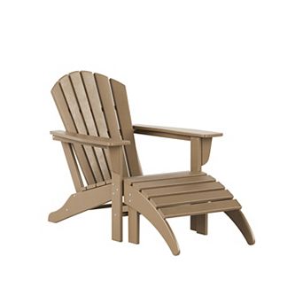 Westintrends Outdoor Adirondack Chair With Ottoman