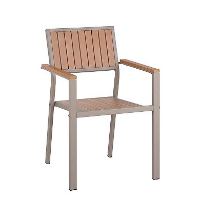 Mondawe Outdoor Patio Garden 7-Piece Extendable Dining Set, With 6 Chairs Flexible Adjustment