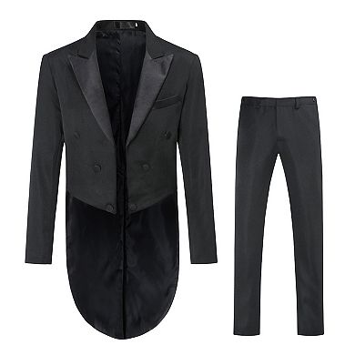 Men's Tailored 3-Piece Slim Fit Tuxedo Set: Dinner Jacket, Vest & Trousers