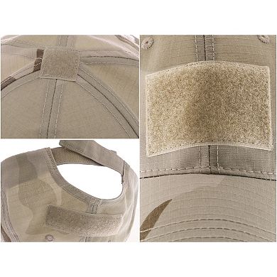 Camo Tactical Cap with Velcro Patch for Customization and Adjustable Fit