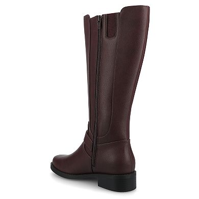 Journee Yasmina Women's Buckle Detail Knee-High Boots