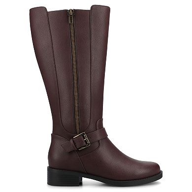 Journee Yasmina Women's Buckle Detail Knee-High Boots