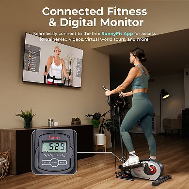 Sunny Health & Fitness Smart Stand Mini Elliptical Exercise Trainer