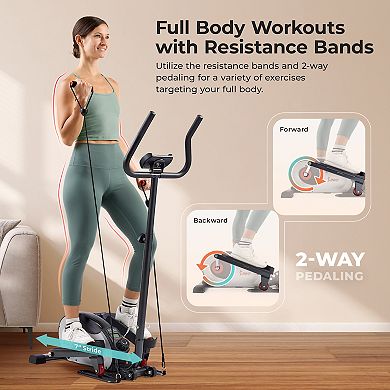 Sunny Health & Fitness Smart Stand Mini Elliptical Exercise Trainer