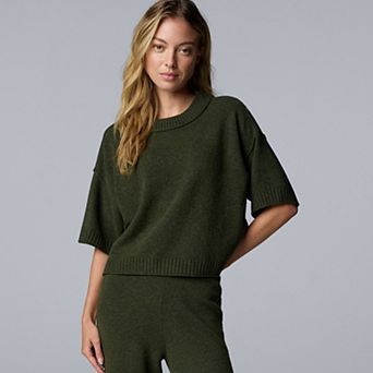 Women's Simply Vera Vera Wang Luxe Cashmere Blend Short Sleeve Sweater