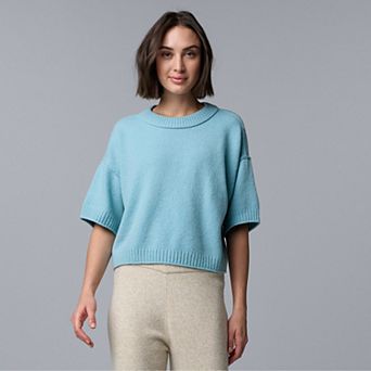 Women's Simply Vera Vera Wang Luxe Cashmere Blend Short Sleeve Sweater