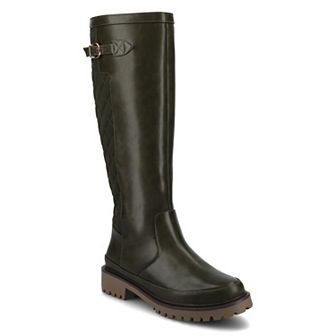 Journee Zemmie Women's Quilted Round Toe Knee-High Boots In Regular & Wide Calf