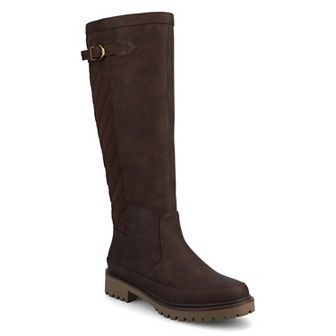 Journee Zemmie Women's Quilted Round Toe Knee-High Boots In Regular & Wide Calf