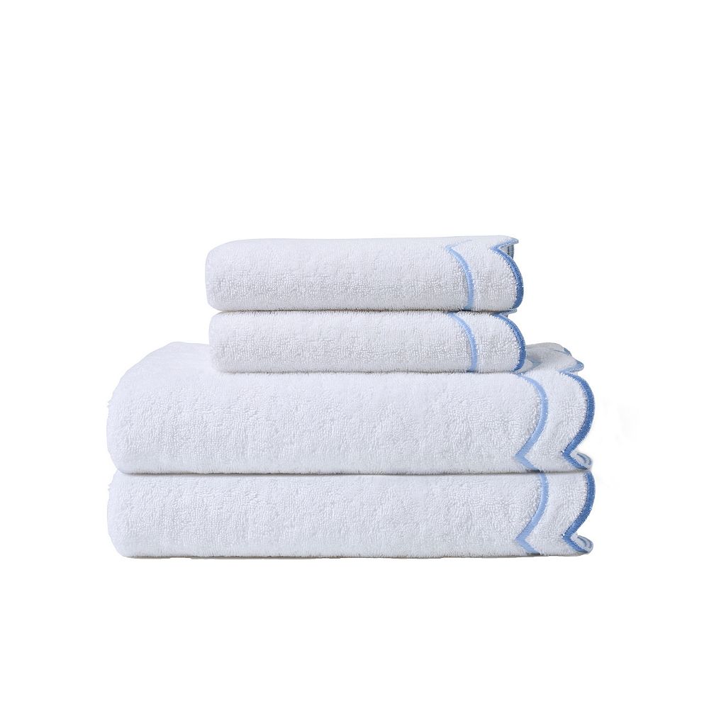 Peri Scallop 4-piece Bath and Hand Towel Set- color sage