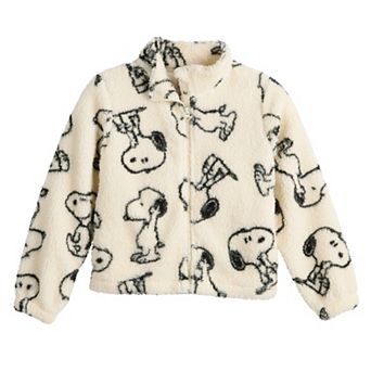 Girls 7-16 Peanuts Snoopy Poses Full Zip Woobie Jacket