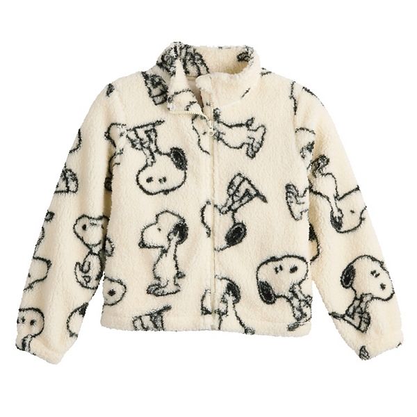 Girls 3-16 Peanuts Snoopy Poses Full Zip Woobie Jacket