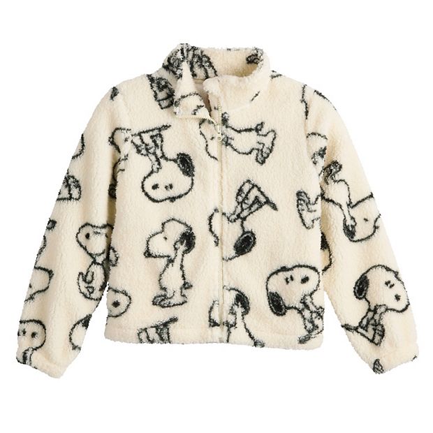 Girls 3-16 Peanuts Snoopy Poses Full Zip Woobie Jacket