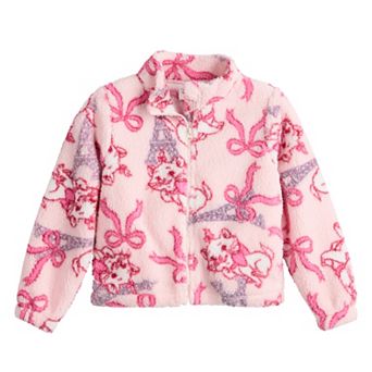 Girls 7-16 Disney's The Aristocats Marie Eiffel Tower And Bows Full Zip Woobie Jacket