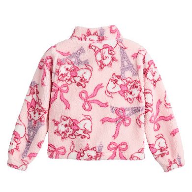 Girls 7-16 Disney's The Aristocats Marie Eiffel Tower And Bows Full Zip Woobie Jacket