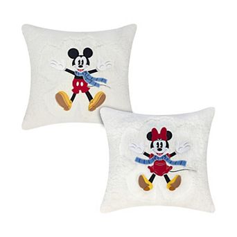 St. Nicholas Square® 2 pk Disney's Mickey & Minnie Snow Angel Throw Pillow Set