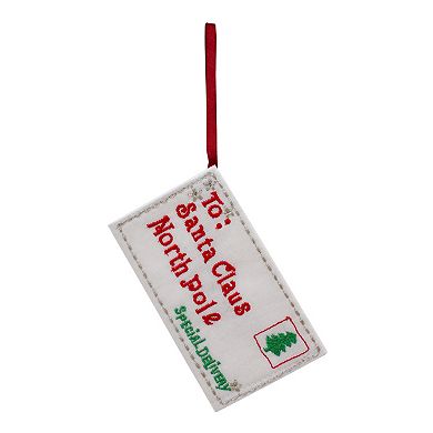 St. Nicholas Square Felted Letters to Santa Christmas Ornament