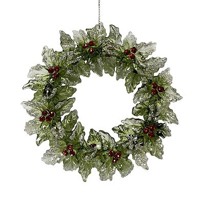 St. Nicholas Square Wreath Acrylic Christmas Ornament with Loop for Hanging