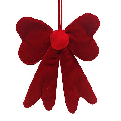 St. Nicholas Square® Velvet Fabric Bow Christmas Ornament