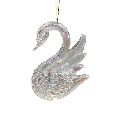 St. Nicholas Square Iridescent Swan Christmas Ornament