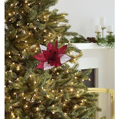 St. Nicholas Square Artificial Poinsettia Botanical Clip Christmas Ornament