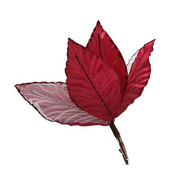 St. Nicholas Square Artificial Poinsettia Botanical Clip Christmas Ornament