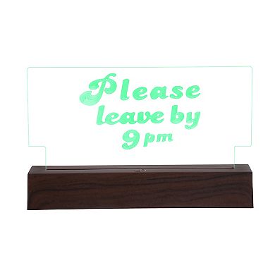 Samsonico "Please Leave By 9 PM" LED Sign Table Decor
