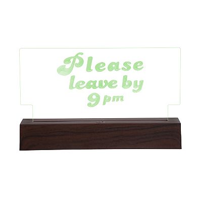 Samsonico "Please Leave By 9 PM" LED Sign Table Decor