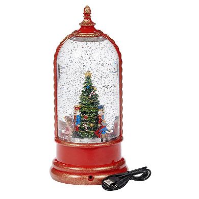 Roman Lighted Musical Nutcracker Rotating Dome Table Decor
