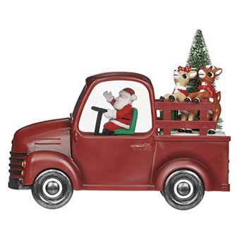 Roman Lighted Swirl Rudolph Truck Table Decor