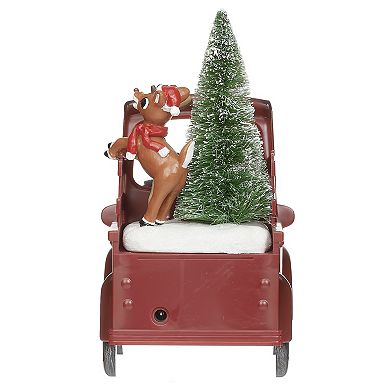 Roman Lighted Swirl Rudolph Truck Table Decor