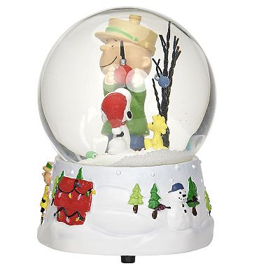 Roman Musical Charlie Brown and Snoopy Snow Globe Table Decor 5.25"