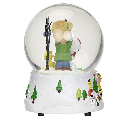 Roman Musical Charlie Brown and Snoopy Snow Globe Table Decor 5.25"