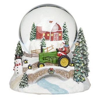 Roman Musical Dome with Tractor and Barn 5.5 inch Table Decor