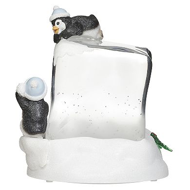 Roman Lighted Swirl Penguin Figurine Table Decor
