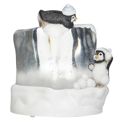 Roman Lighted Swirl Penguin Figurine Table Decor