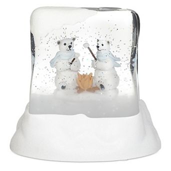 Roman Lighted Swirl Polar Bears Roasting Marshmallows Table Decor